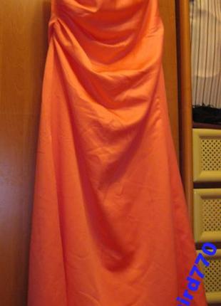 Платье нарядное атлас цвет-розовый персик ALFRED ANGELO вечерн...
