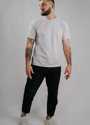 Базова світло-сірий меланж чоловіча футболка 100% бавовна (+25...
