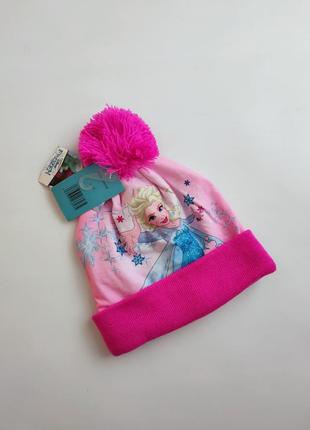 Яркая розовая шапка шапочка с помпоном с отворотом с эльзой fr...