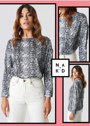 Блуза блузка со змеиным рисунком в змеиный принт na-kd 38, 40,...