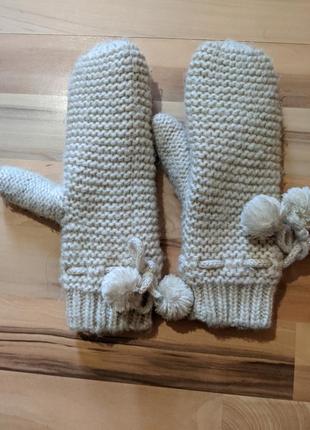 Варежки рукавицы перчатки вязаные тёплые утеплённые от h&m
