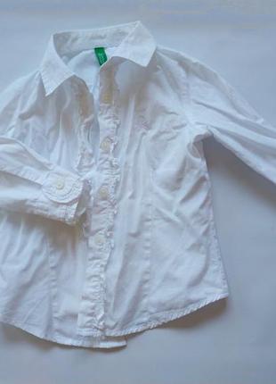Белая блузка блуза детская  united colors of benetton рубашка