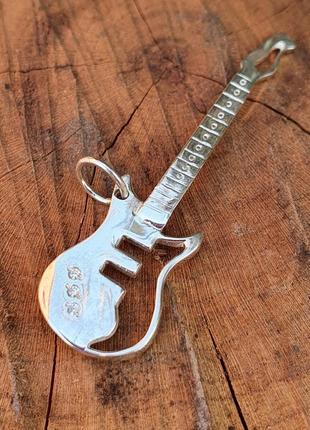 Кулон гитара из серебра