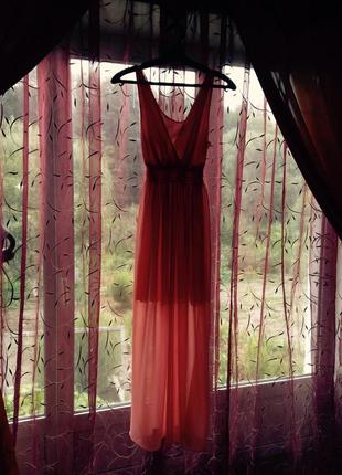 Воздушное платье сарафан цвета персик