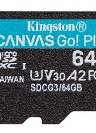 MicroSDXC 64GB UHS-I/U3 Class 10 Kingston Canvas Go! Plus R170...