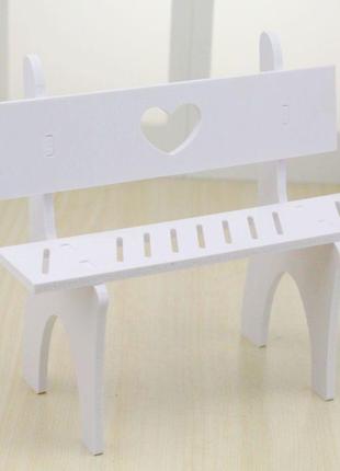 Скамейка фигурная для куклы 20х9см, миниатюрная мебель
