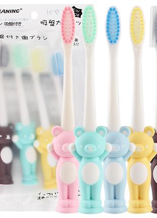 Набор детских зубных щеток Jinior Мишки (4шт в уп)
