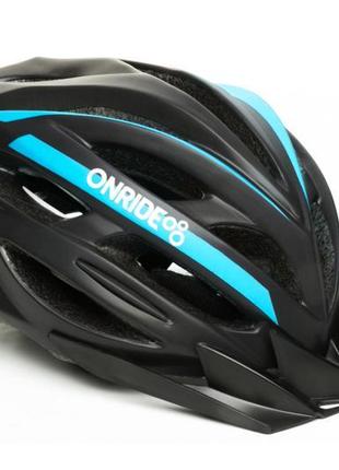 Шолом велосипедний ONRIDE Grip матовий чорний/синій