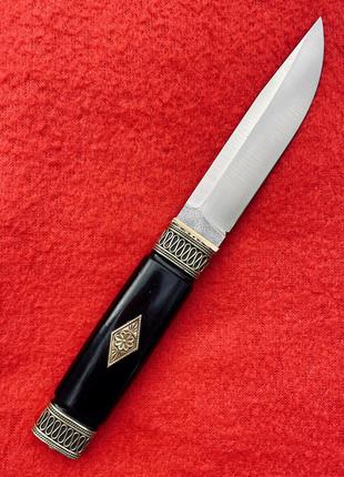 Нож нескладной охотничий Норвег-М, ручной работы, с кожаным че...