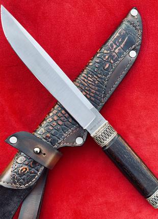 Нескладной нож охотничий Норвег Б, ручной работы, кожаный чехл...