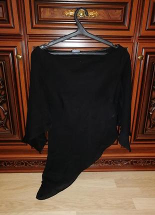 Туника блузка ассиметричная шифон черная