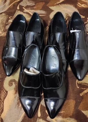 Лаковые туфли мужские чёрные новые landl