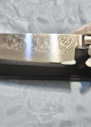 Нож шеф 62 ед.твердости, 67 слоев дамаск 23,5 лезвие (япония)