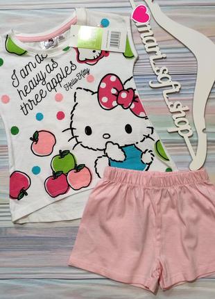 Бело-розовая пижама с hello kitty disney р. 2 года