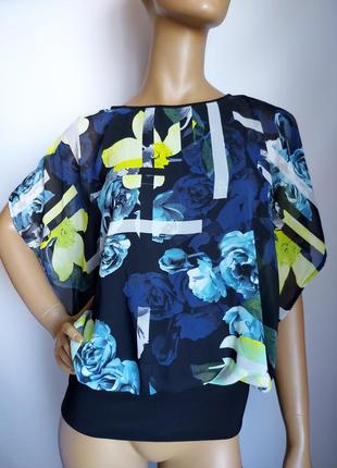 Блуза в цветы под резинку футболка нарядная блузка 48 50 распр...