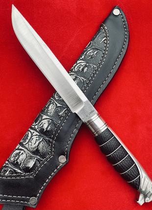 Нескладной нож охотничий Орел Ц, ручной работы, кожаный чехол ...