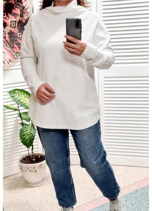 Белый джемпер свитер в рубчик marks&spencer