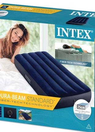 Надувний матрац ліжко INTEX 64756, 76X191X25 см