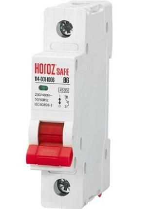 Автоматичний вимикач SAFE 6А 1P В (Horoz Electric)