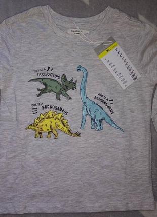 Реглан лонгслив динозавр футболка с длинным рукавом sinsay