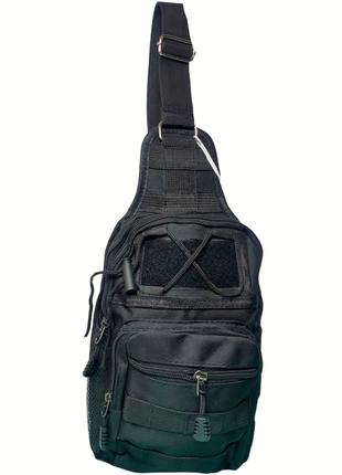 Чоловіча сумка тактична плечова XM926 колір чорний (27*18*10см)