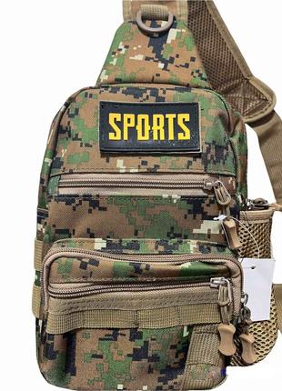 Чоловіча сумка-слінг тактична плечова #3-4 колір військовий камуф