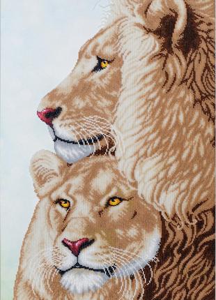 Набор для вышивки бисером "Любовь в Саванне " тигр,львица,тигр...