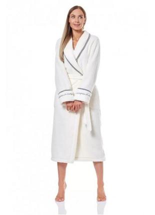 Теплый женский халат махровый длинный l&l 9141 mnk