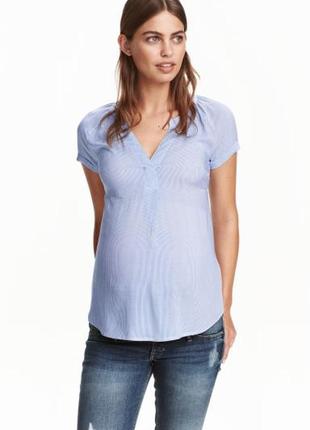 Рубашка блузка для беременных h&m в полоску р. xs 34