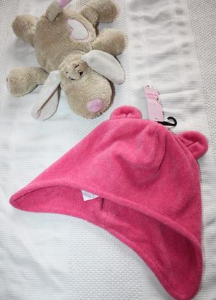 Весняна флісова рожева шапочка з вушками so cute pepco
