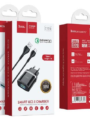 Швидкий зарядний пристрій зарядка Hoco C12Q Smart Quick Charge...