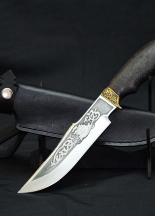 Нож охотничий "Черный пират" из стали 40Х13, дуб, ручной работы