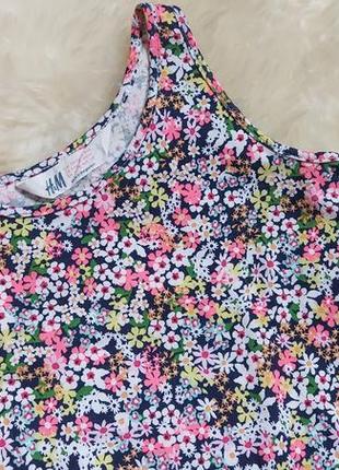 Легкое трикотажное платье сарафан в цветочный принт h&m