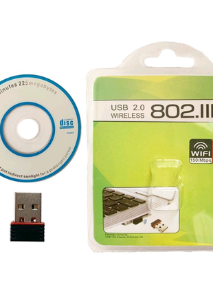 WiFi Адаптер USB мини в блистере + диск с драйвером