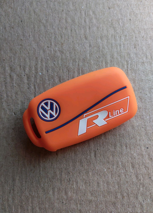 VW R-Line оранжевый Чехол для ключа Volkswagen Passat,Jetta,Golf