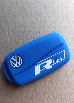VW R-Line синий Чехол для ключа Volkswagen Passat,Jetta,Touareg