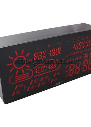 Часы настольные VST-882 (red LED) Weather station, WiFi, App