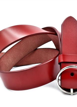 Женский кожаный ремень Weatro пояс красный 110-115 см (DRM_295...