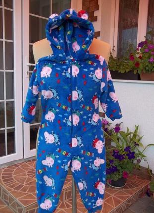 ( 2 года ) детская пижама кигуруми для девочки комбинезон флис...