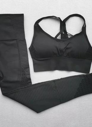 Женский костюм для фитнеса, черный - 42-44 размер, нейлон