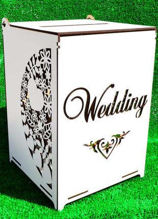 Свадебный банк для денег wedding 26 см деревянная коробка свад...