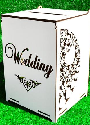 Весільний банк для грошей wedding 26 см дерев'яна коробка весі...