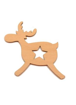 Деревянная новогодняя елочная игрушка "олень со звездочкой" 9 ...