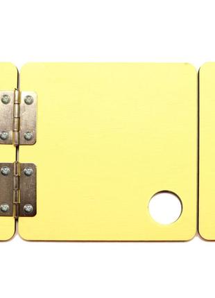 Заготовка для бизиборда желтая дверка 8 см + петли + саморезы ...