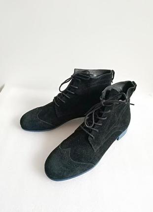 Замшевые  женские деми ботинки броги minelli  франция оригинал