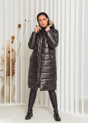 Жіноче пальто зимове Laura Kim чорний колір розмір 50/52 SET92...