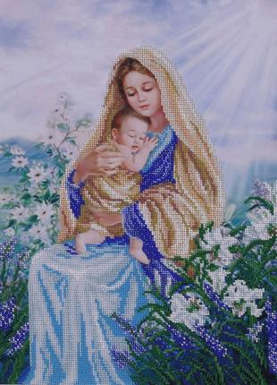Набор для вышивки бисером " Мадонна с младенцем " Иисус, бог, ...
