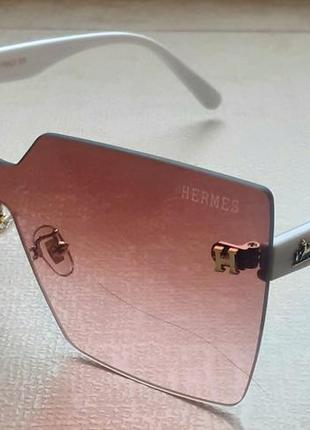 Hermes стильные женские солнцезащитные очки бордово розовый гр...