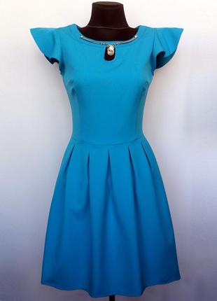 Суперцена. стильное платье, ярко голубое. новое, р. 42-46