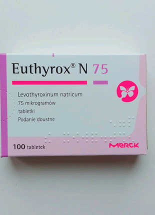 Еутирокс 75 мкг 100 шт Euthyrox Лтироксин л тироксин летрокс